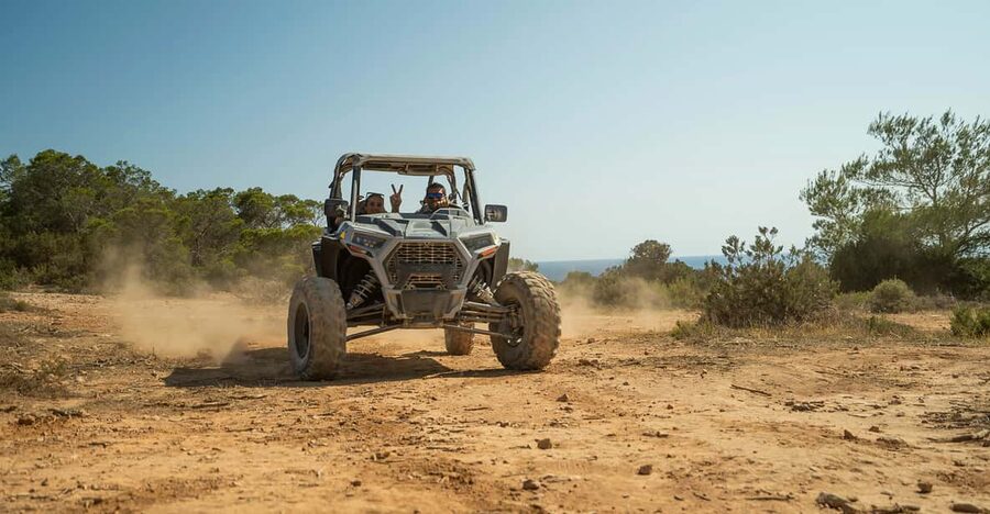 Ibiza: Guided Buggy Tour with Beach Stops - Cala Llentia and the Time & Space sculpture