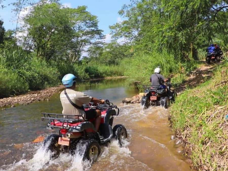 KhaoLak:ATV, ZipLine, & Rafting Adventure Monkey Cave Temple - The 200-meter zipline is fun, not extreme