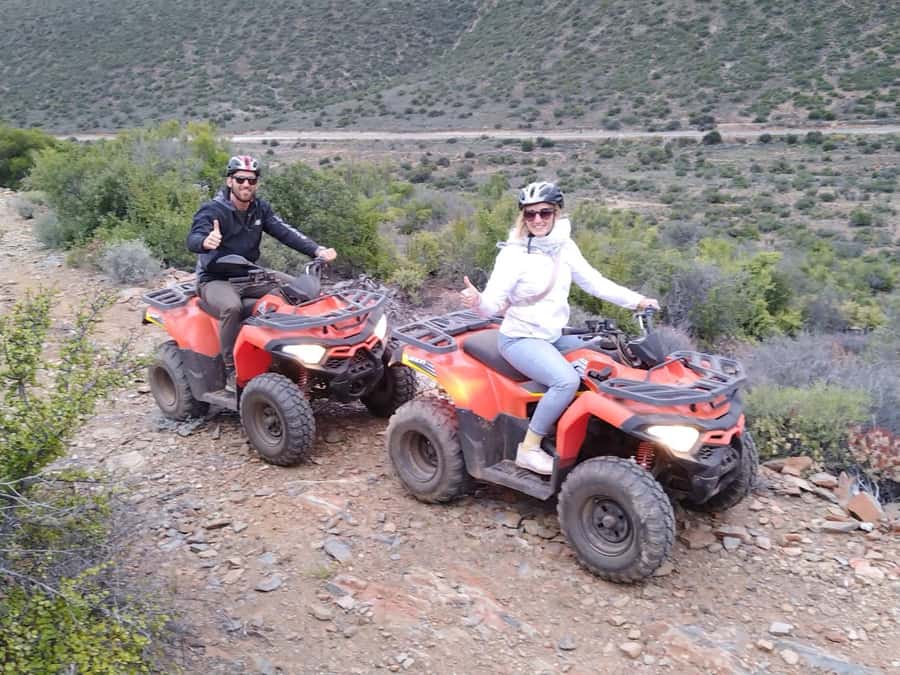 KLEIN KAROO at Oudtshoorn QUAD BIKE FUN RIDE - Following the guide through the bush
