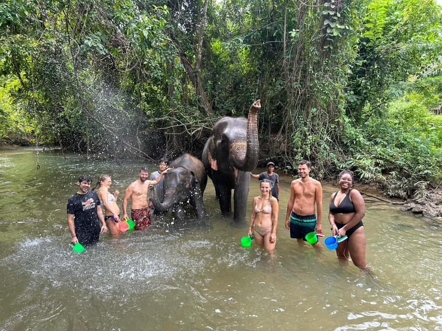 Krabi Elephant bathing and Atv adventure (30min/30min) - Mud Bathing, Washing, and Feeding