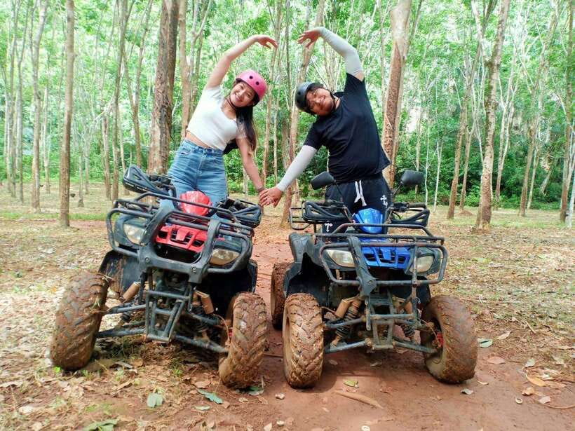 Krabi: Saitai Mountain Tail ATV Adventure - Riding through rubber trees and oil palms