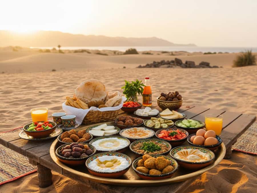 Makadi Bay: Sunrise Quad & Traditional Oriental Breakfast - Getting ready at the quad base