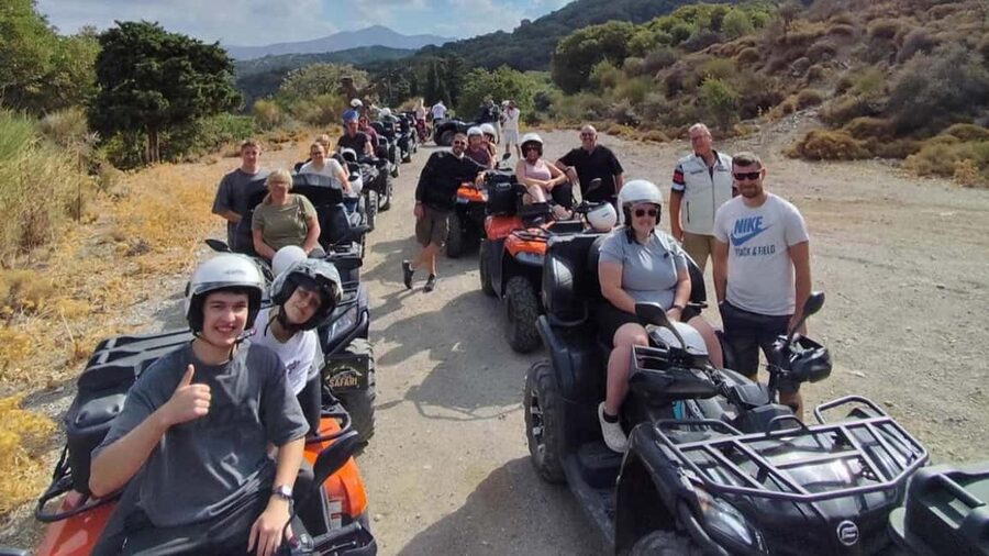 Malia: Off-Road Quad Safari Tour with Lunch and Transfers - Swimming and lunch at Sisi