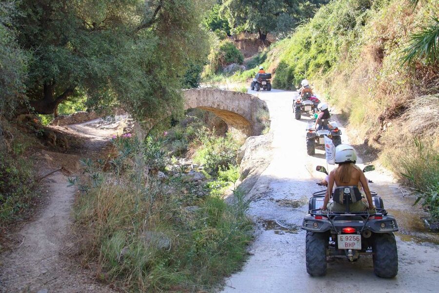 Marbella: Costa del Sol Shared Quad Tour - The historic bridge and Rio Real swim