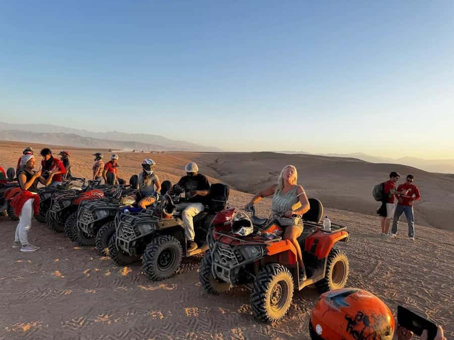 Marrakech: Agafay Desert Camel, Quad Bike & Dinner Show - Quad biking over Agafay’s rocky trails