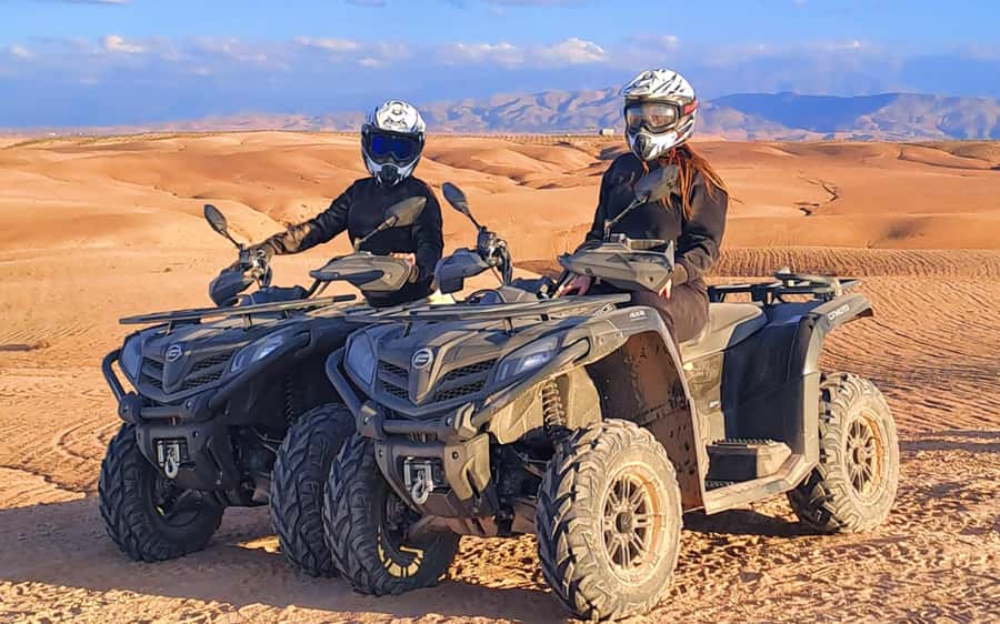 Marrakech: Agafay Desert Quad Bike Tour with Moroccan Tea - Riding across the Agafay dunes