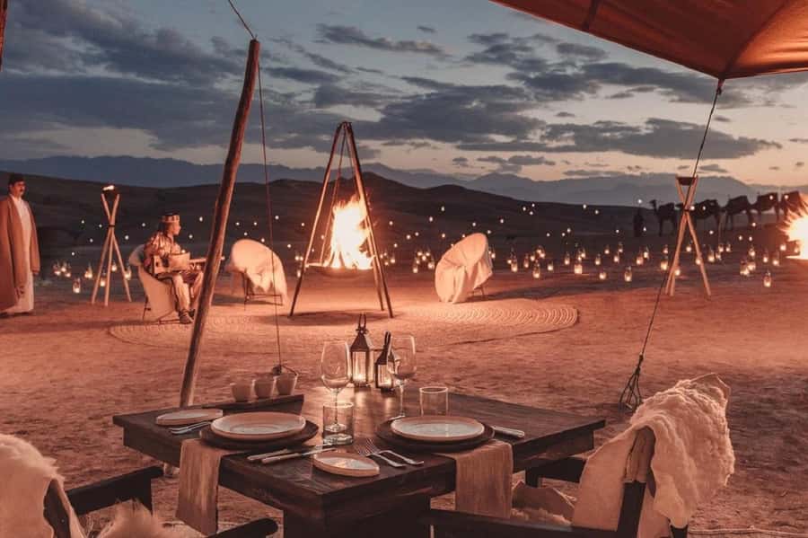 Marrakech: Agafay Desert Quad Bike with Camels & Dinner Show - A short camel ride at sunset