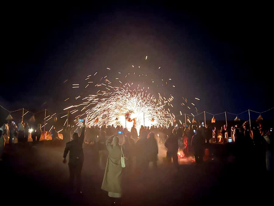 Marrakech: Agafay Desert Quad Biking & Dinner Show - Mint tea and first views at Sun Sky Camp