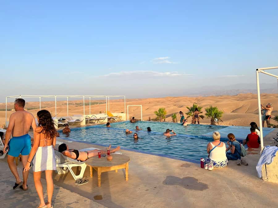 Marrakech: Agafay Desert Quad Camel Rides, Pool, Dinner Show - Tea, local products, and the women’s cooperative