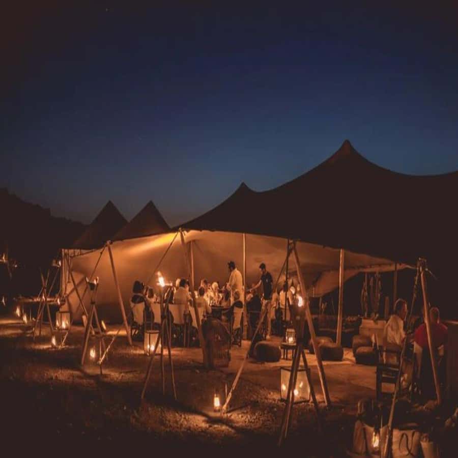 Marrakech: Agafay Desert Quad & Camel Rides with Dinner Show - Dinner, music, and fire after dark