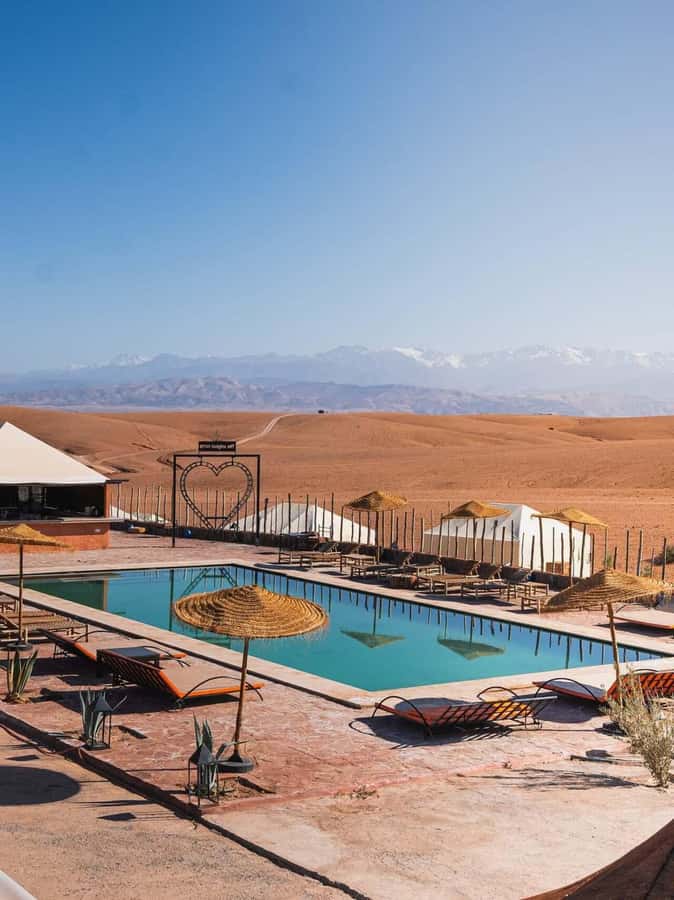 Marrakech: Buggy Ride, Pool & Dinner Show in Agafay Desert - Cooling off beside a desert pool
