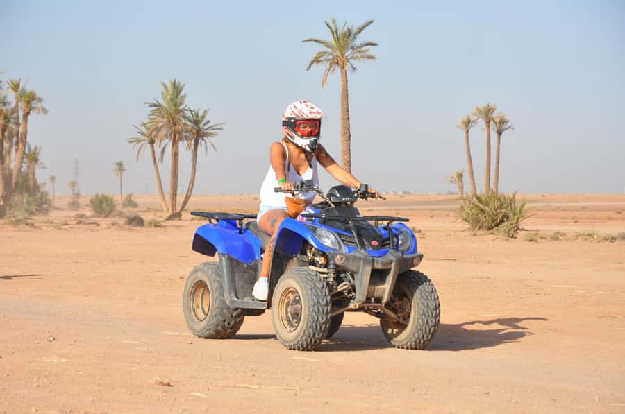 Marrakech: Desert and Palm Grove Quad Tour with Tea - From Marrakech streets to the Palmeraie