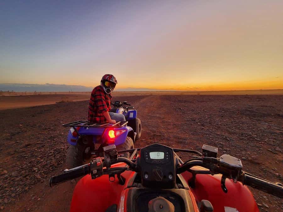 Marrakech: Desert and Palm Grove Sunset Quad Tour with Tea - Practice first, then onto the 300CC quads