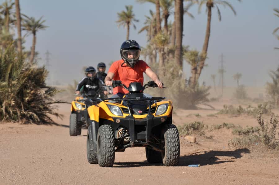 Marrakech:excursion quad in Oasis palm & jbilat desert,tea - Pickup from Marrakech and the meeting point