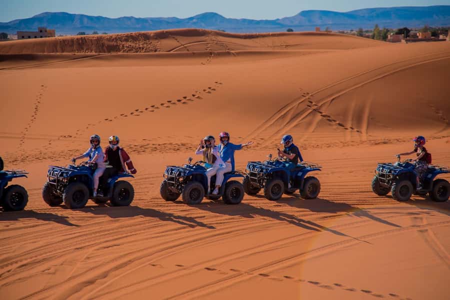 Merzouga : Adventure Quad Bike Safari, & Sandboarding - The safety briefing and quad-bike start