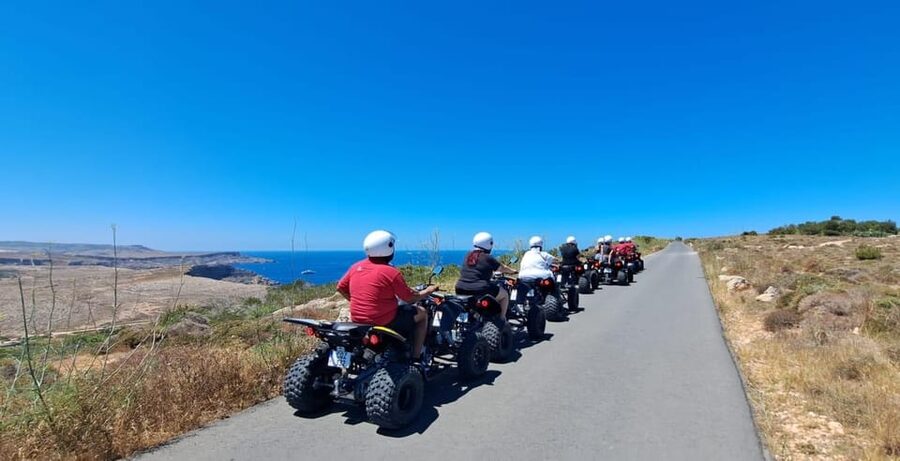 North Malta: Quad Bike Tour with Scenic Land, Sea & Swimming - The viewpoint above Popeye Village