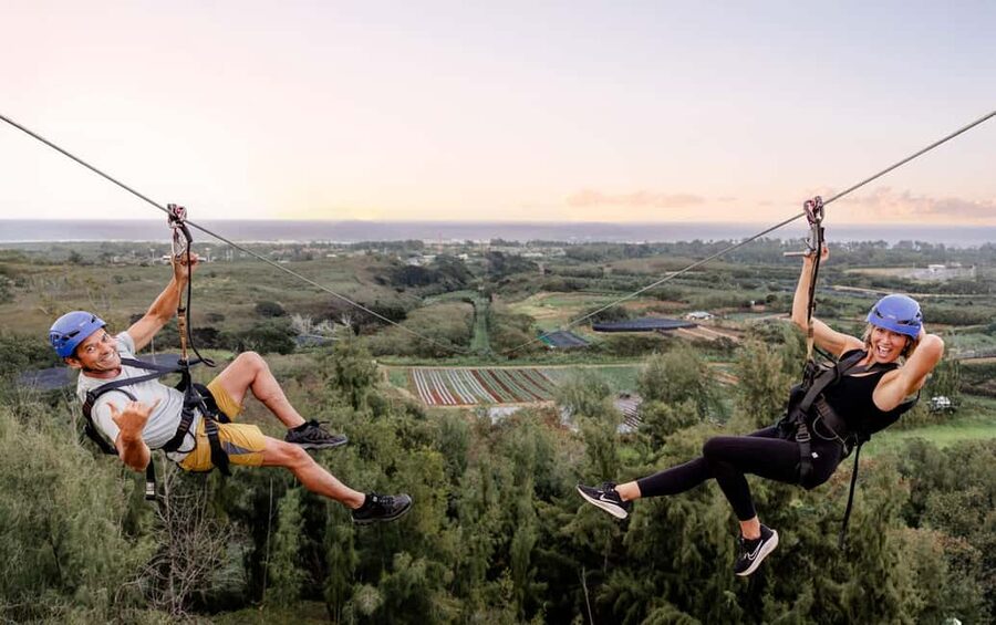 Oahu: North Shore Zip Line Adventure with ATV and Farm Tour - Rappels, bridges, and the floating staircase