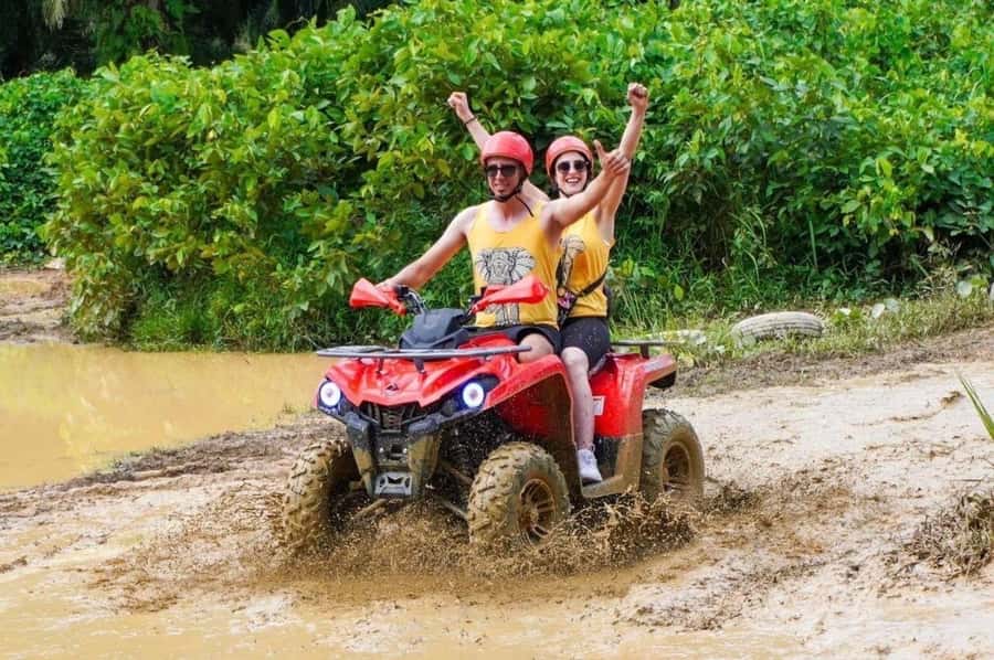 Phuket: Bamboo Rafting 5KM + ATV 30MIN with Adv Raft Option - The short jungle walk to the waterfall