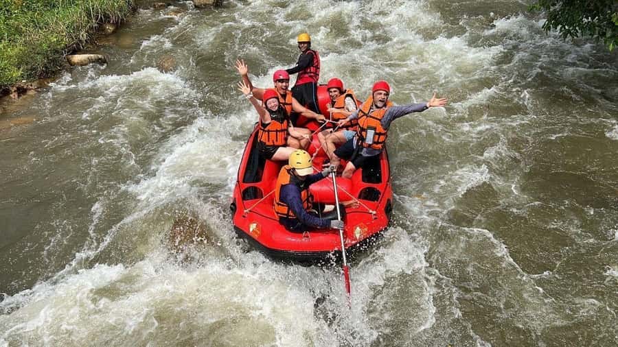 Phuket: Bamboo Rafting 5KM + ATV 30MIN with Adv Raft Option - One zipline platform, not a full zipline course