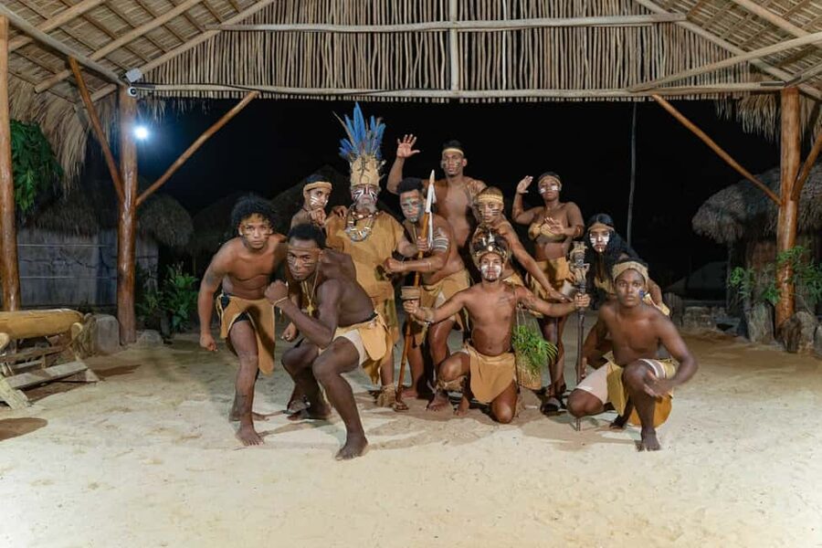 Punta Cana: Sunset Buggy Tour With Cave Swim and Dance Show - Taino dancing around the bonfire