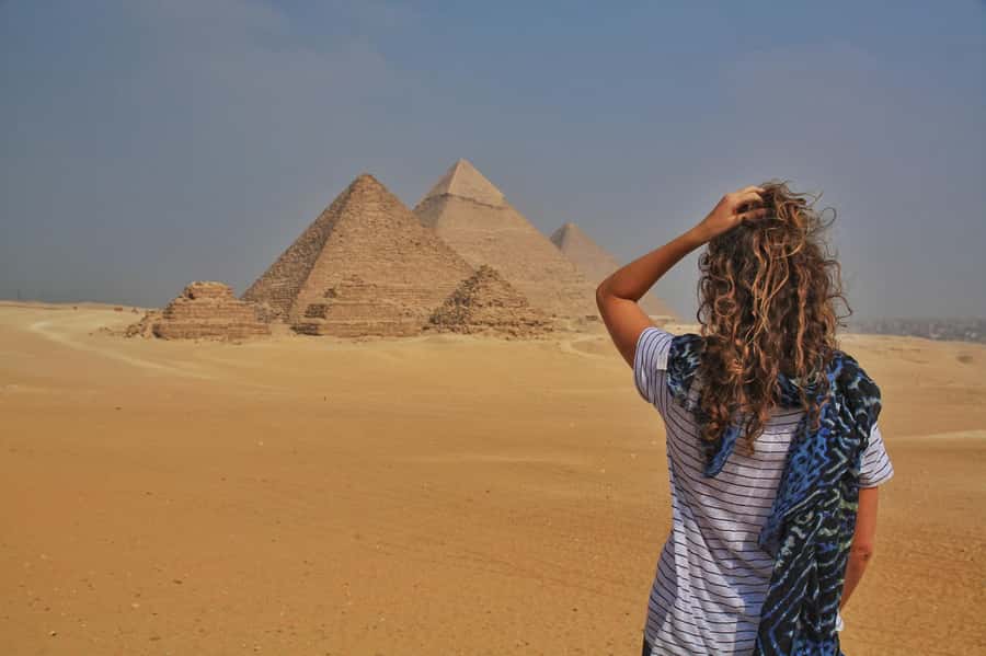 Pyramids of Giza: 1-Hour Quad Bike Desert Safari - Photo stops, the Sphinx, and the view toward Cairo