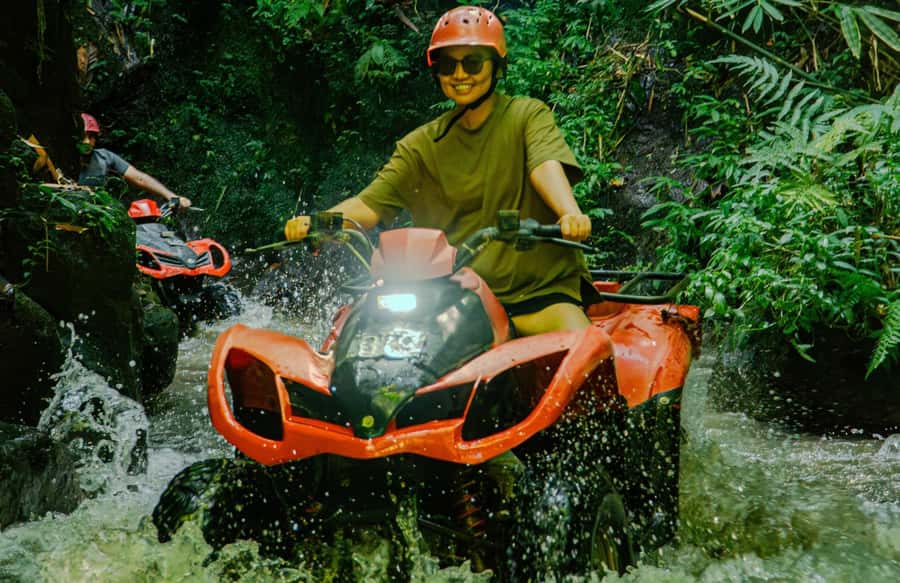Quad Bike Bali With Tunnel & Waterfall Tour - A muddy route through Ubud’s countryside