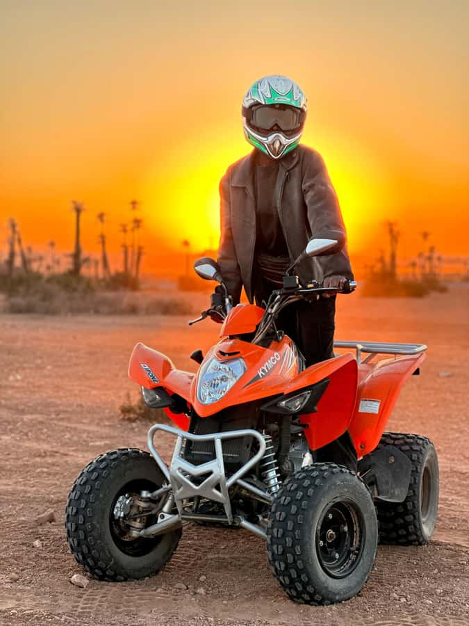 Quad biking adventure in Marrakech - Getting comfortable before the two-hour ride
