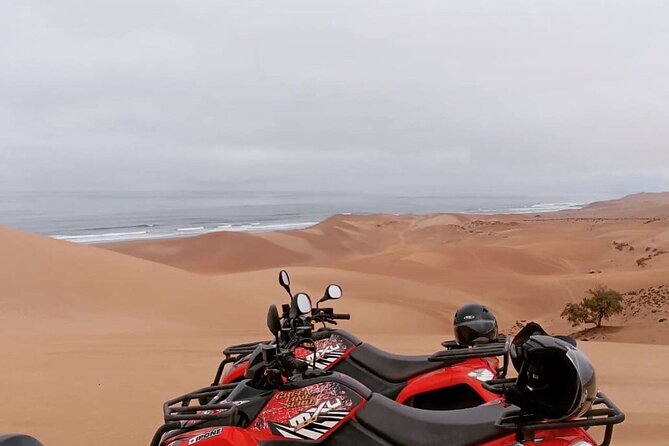 Quad Biking and Sandboarding on Sand Dunes Wild Beach - Riding from Agadir toward Tifnit