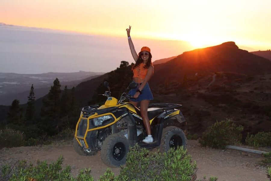 Quad biking at Mount Teide for the sunset - Canarian pines at about 1,000 meters