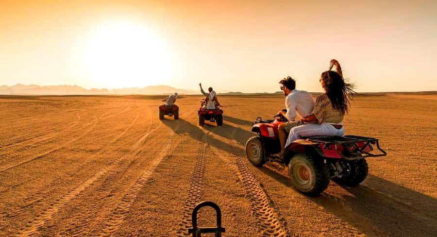 Quad biking in Agafay Desert with lunch & Camel Ride & pool - Mint tea and a Berber camp stop