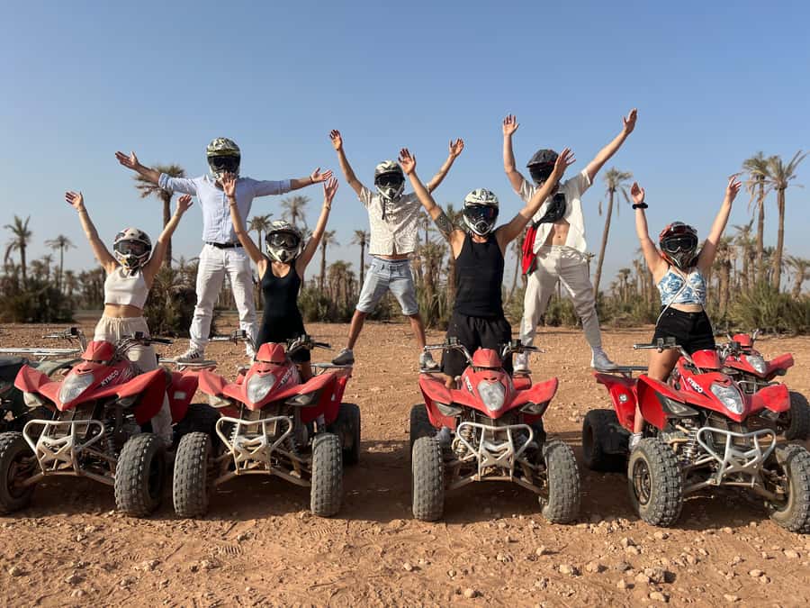 Quad biking in Marrakech's desert palm grove - Riding through palms, dust, and steep ground