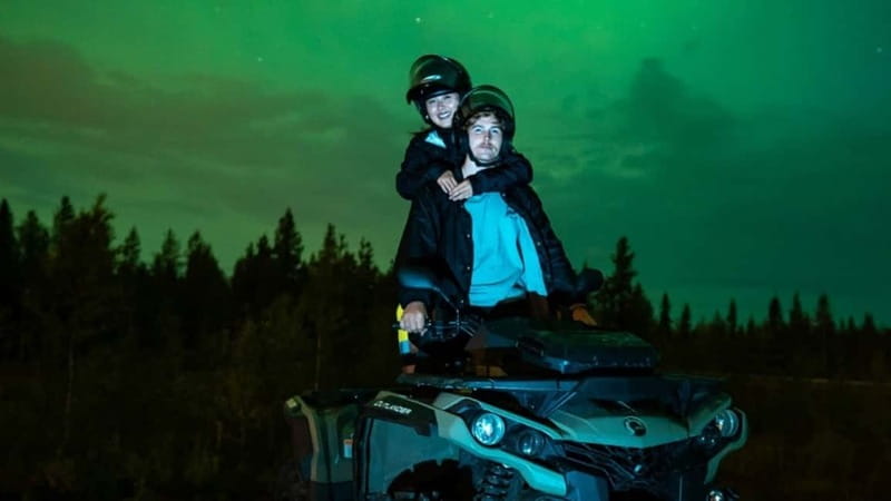 Rovaniemi: Northern Lights Quad Bike Tour - Leaving Rovaniemi after sunset