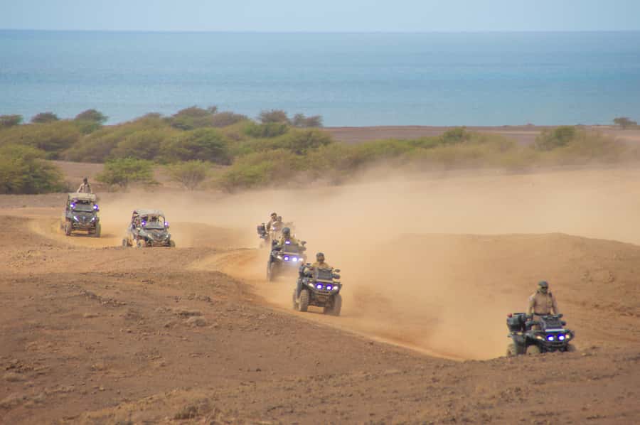 Sal Island: 4-Hour ATV Quad Island Tour - Shark Bay and lemon sharks in shallow water
