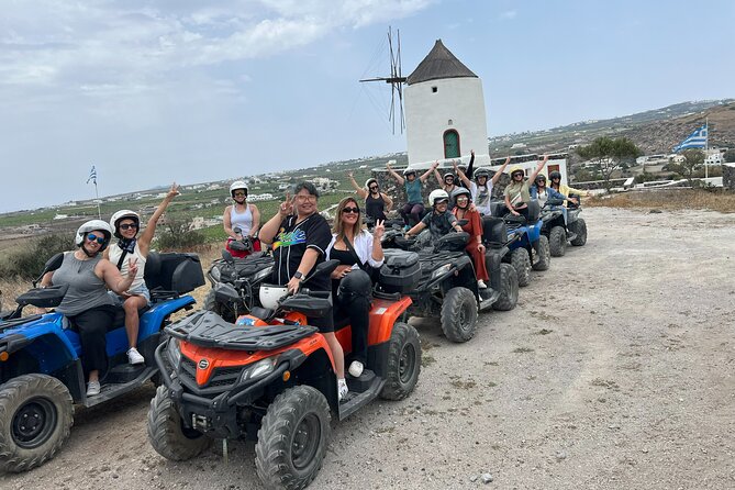 Santorini ATV-Quad Experience: Off-Road Adventure & Hotel Pickup - Riding through vineyards toward Megalochori
