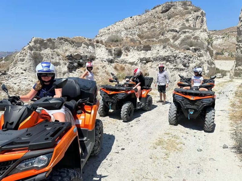 Santorini: ATV-Quad Off-Road Safari with Hidden Trails - Eros Beach, swimming, and a welcome pause