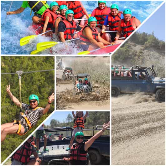 Side&Alanya:Rafting,Jeep,Quad/Buggy Safari/Zipline wLunch - Reaching Köprülü Canyon by Jeep