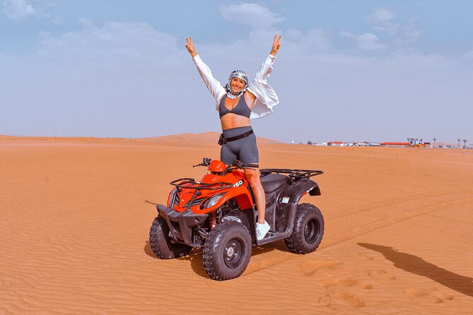 Sunset Desert Safari Quad bike Camel ride Sand Board & BBQ Dinner - A full evening in the desert, not just a dune ride