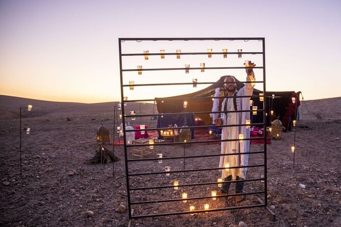 Sunset in Agafay: Dinner, Camel, Quad-Book Adventure with Viator - Dinner under a nomadic tent