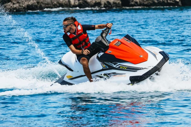 Tenerife: Jet Ski Tour with Optional Quad Trip - Following the guide along Tenerife’s volcanic coast