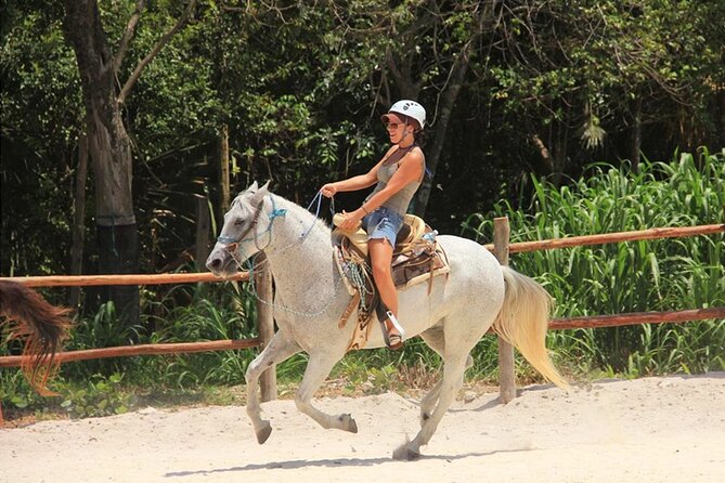 Tulum Jungle Horseback Ride + ATV + Ziplines + Cenote Combo Tour - A short wall rappel and Mayan ceremony