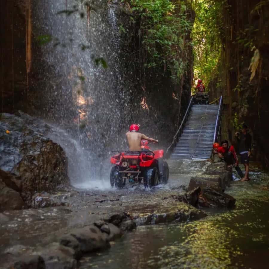 Ubud: Quad ATV Waterfalls & Barong Caves - Waterfalls, rivers, and the cost of getting wet